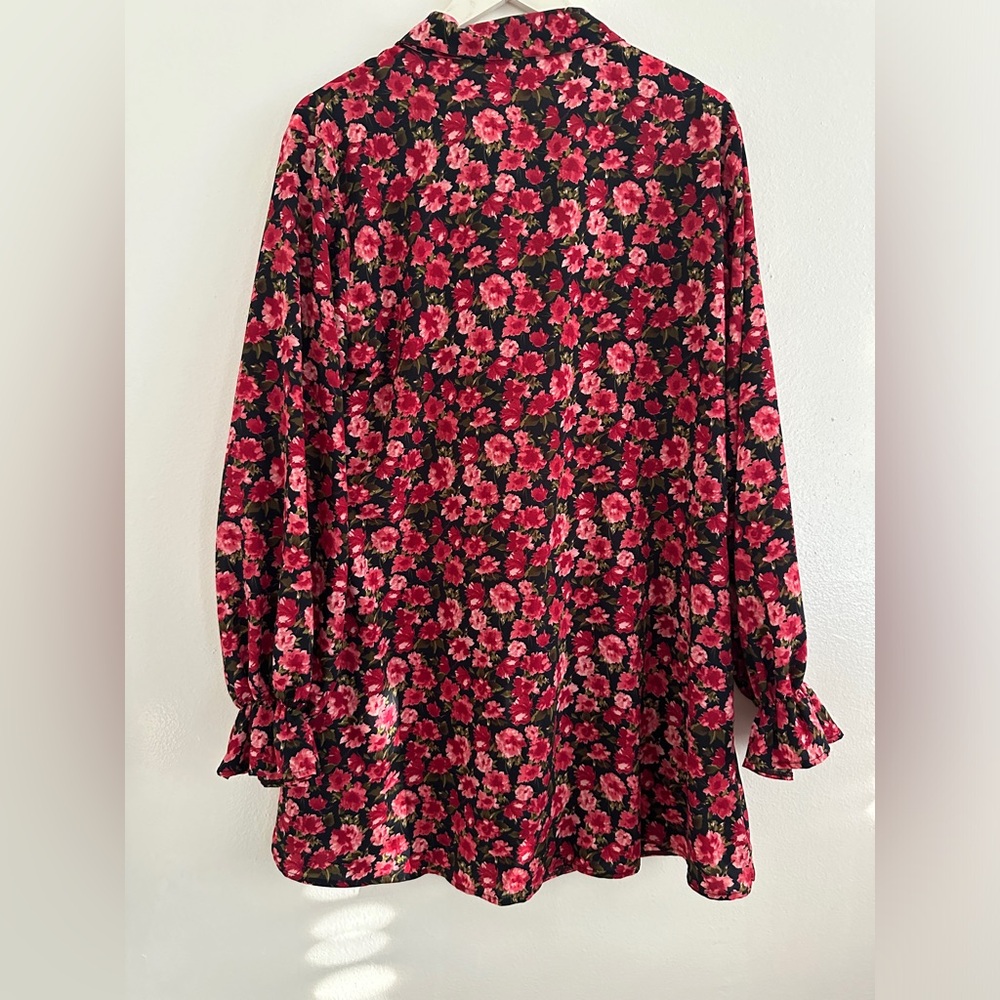 Short ruffled sleeves floral dress